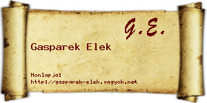 Gasparek Elek névjegykártya