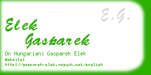 elek gasparek business card